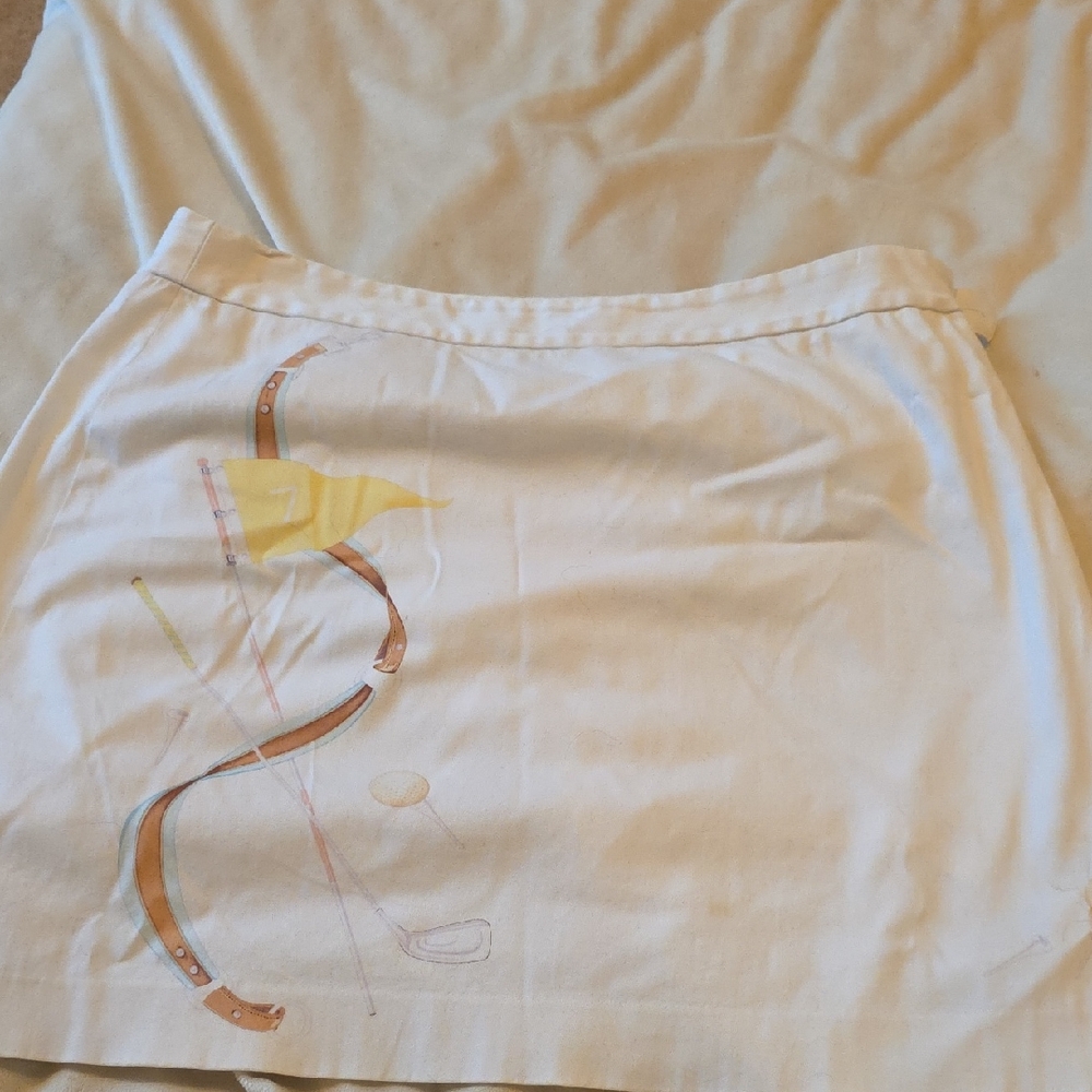 Ralph Lauren White Golf Skirt with Pastel EquesAccent
